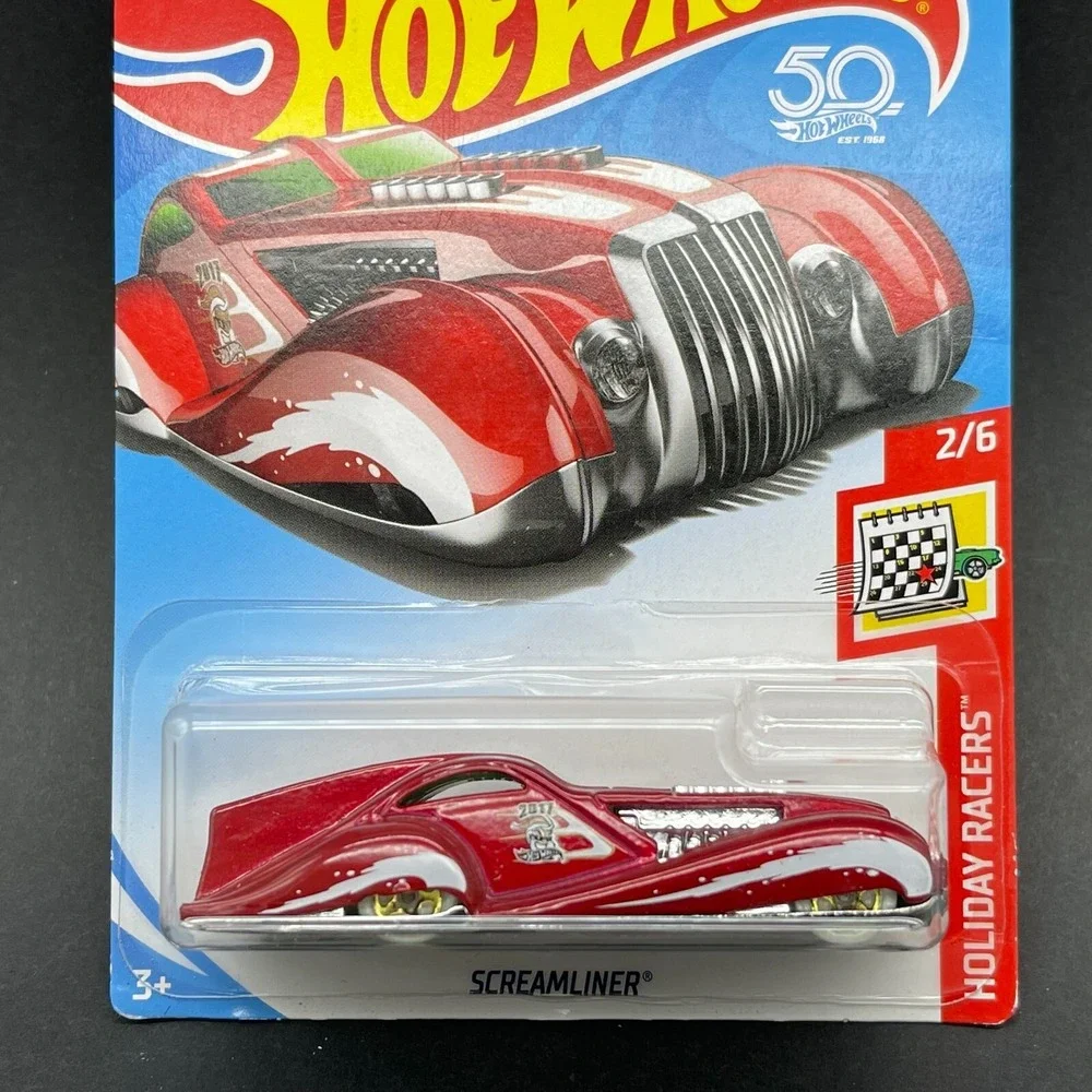 Hot Wheels‎ 2017 Holiday Racers Series Screamliner Car Red Diecast 1/64 Scale